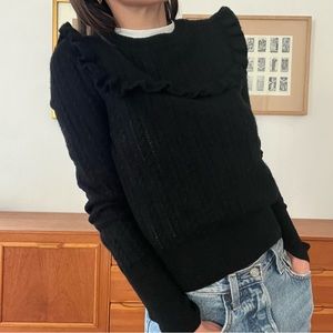 Doen Rare Tamarind Alpaca and Wool Black Sweater